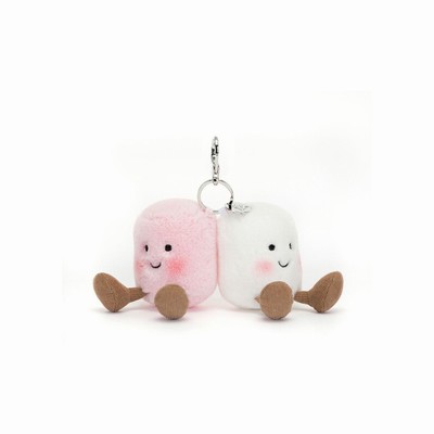 Jellycat Amuseables Pair of Marshmallows Bag Charm New Zealand | NMFKC2489